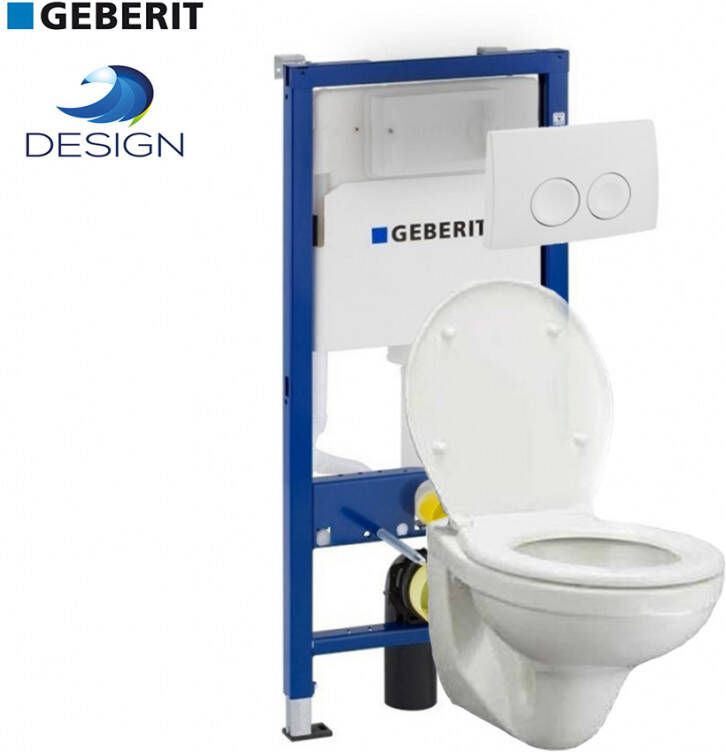 Best design Complete Compact 49 cm witte toiletset met Geberit UP100