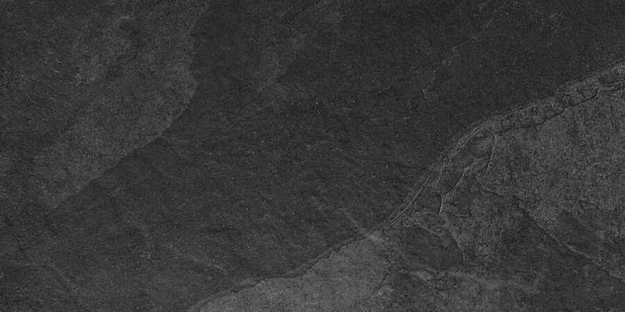 Keramische terrastegels Interior Stone nero 40x80x2 cm rett