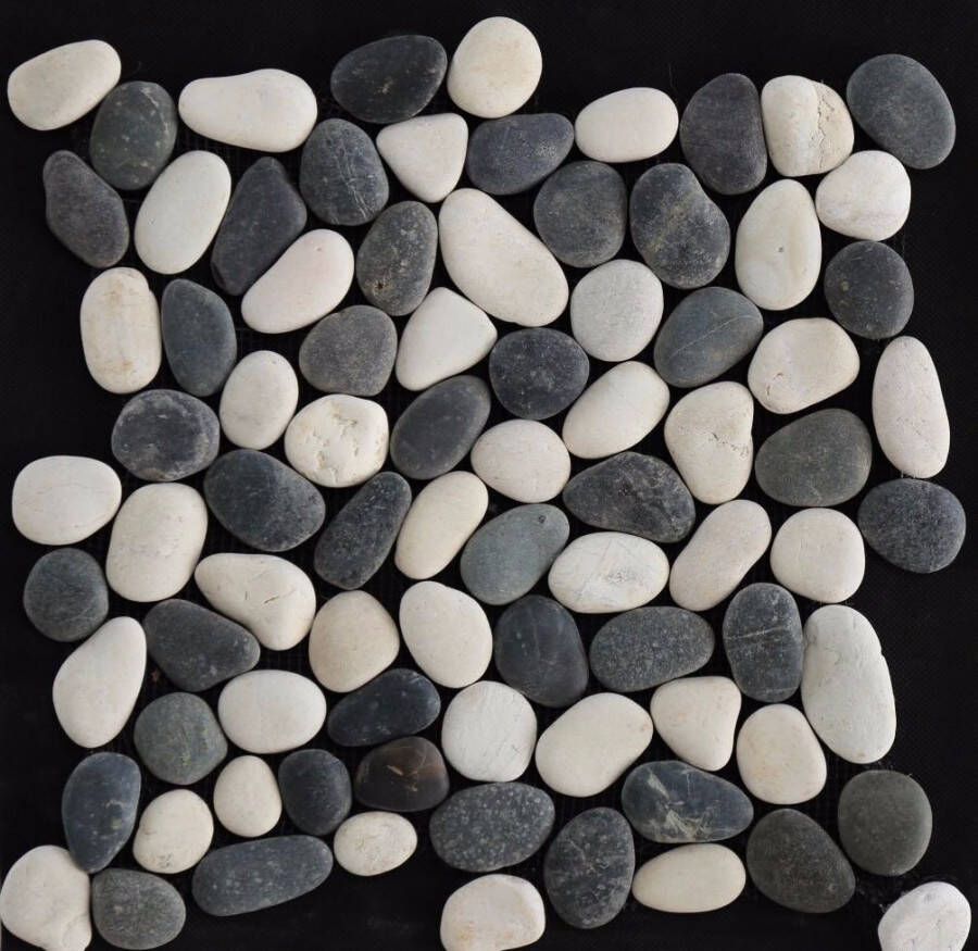 Mozaiek riverstone pebble grey white