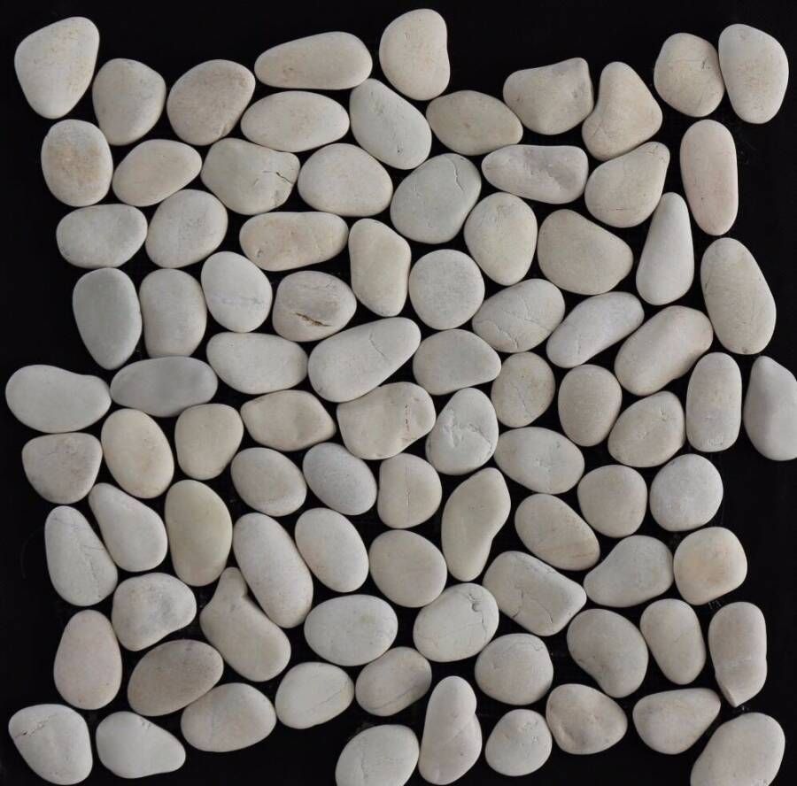 Mozaiek riverstone pebble white