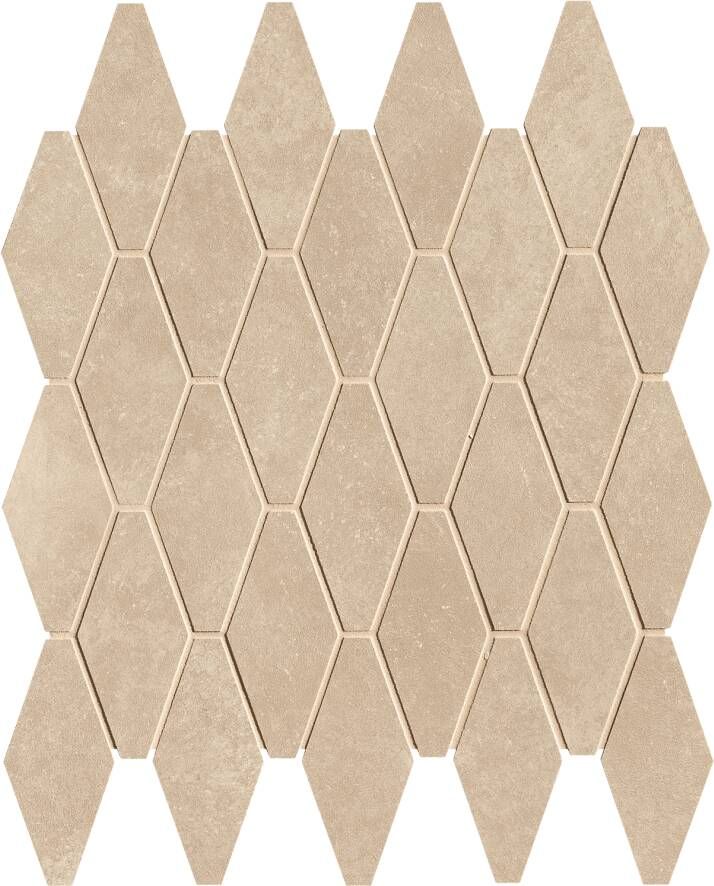 FAP Ceramiche Nobu Beige rombi mosaico 5x11 5 rond op net van 31x35 5