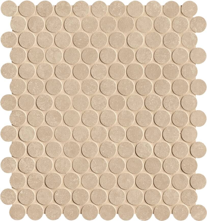 FAP Ceramiche Nobu Beige round mosaico 2 2cm rond op net van 29x32 5