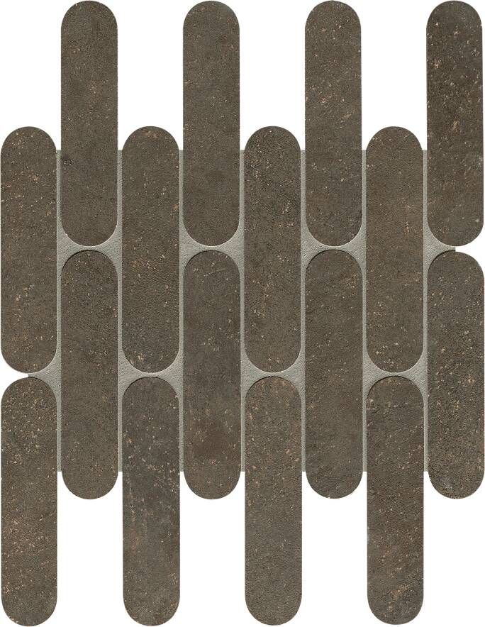 FAP Ceramiche Nobu Cocoa curve mosaico 3 5x14 5 op net van 29x29 5