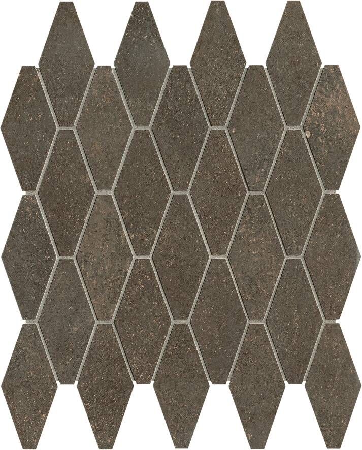 FAP Ceramiche Nobu Cocoa rombi mosaico 5x11 5 rond op net van 31x35 5