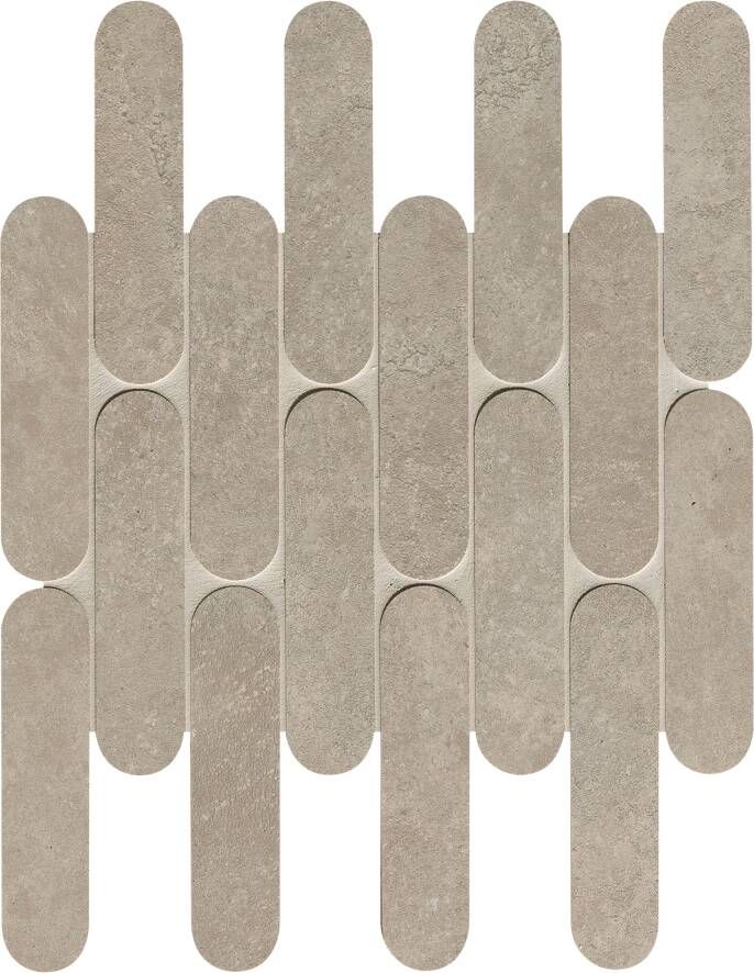FAP Ceramiche Nobu Grey curve mosaico 3 5x14 5 op net van 29x29 5