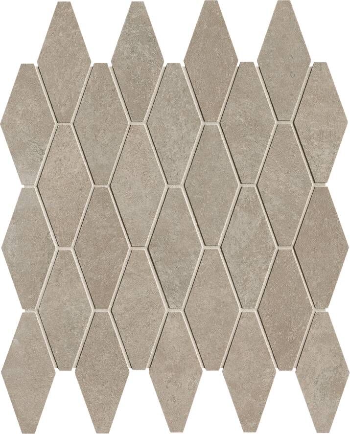 FAP Ceramiche Nobu Grey rombi mosaico 5x11 5 rond op net van 31x35 5