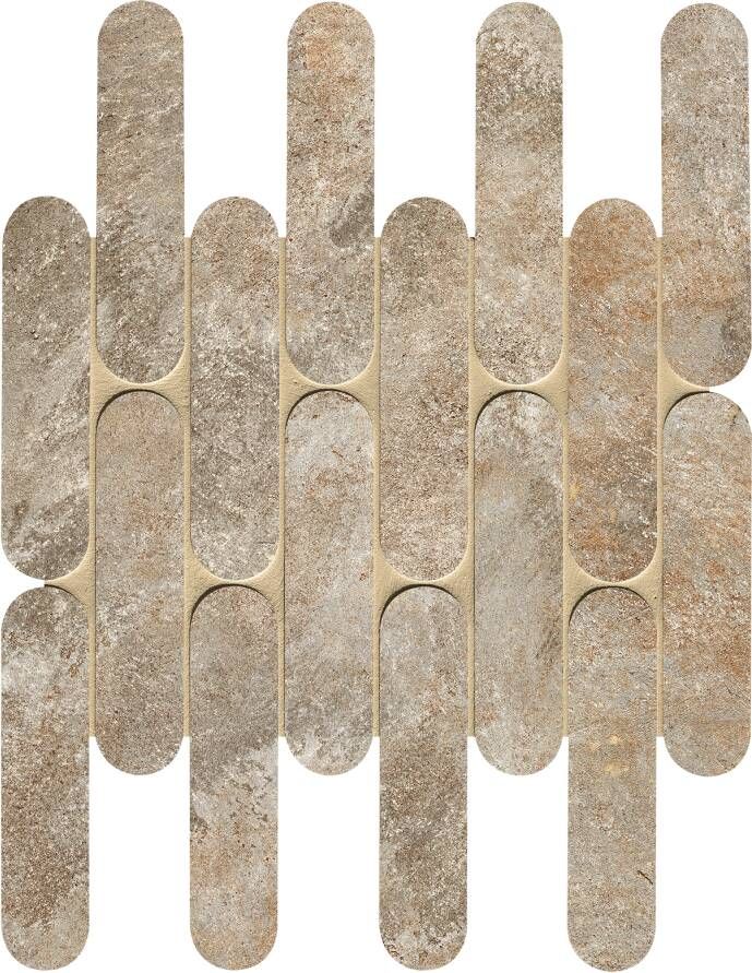 FAP Ceramiche Nobu Slate curve mosaico 3 5x14 5 op net van 29x29 5