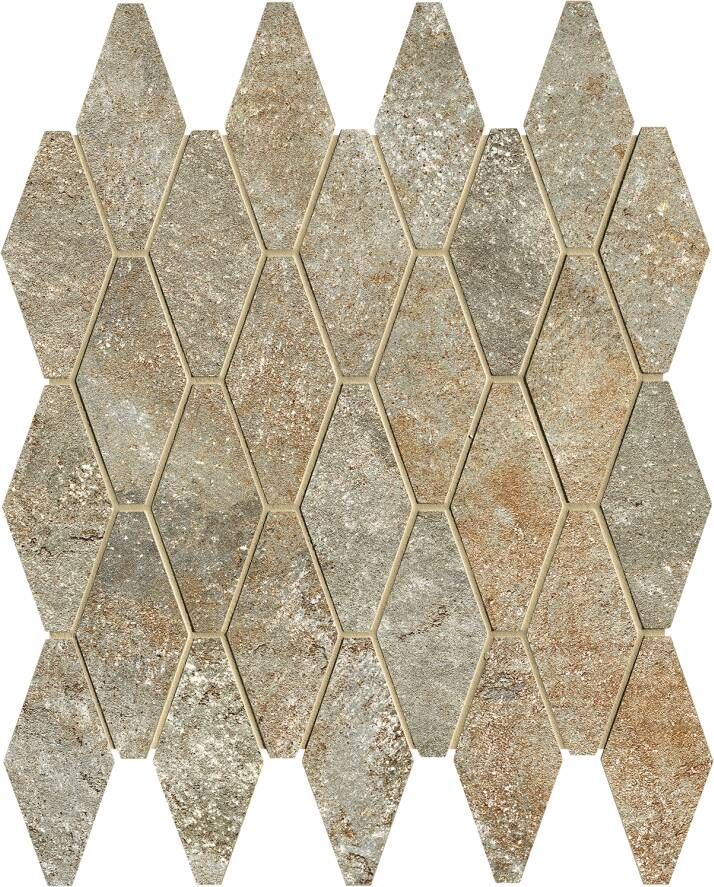 FAP Ceramiche Nobu Slate rombi mosaico 5x11 5 rond op net van 31x35 5