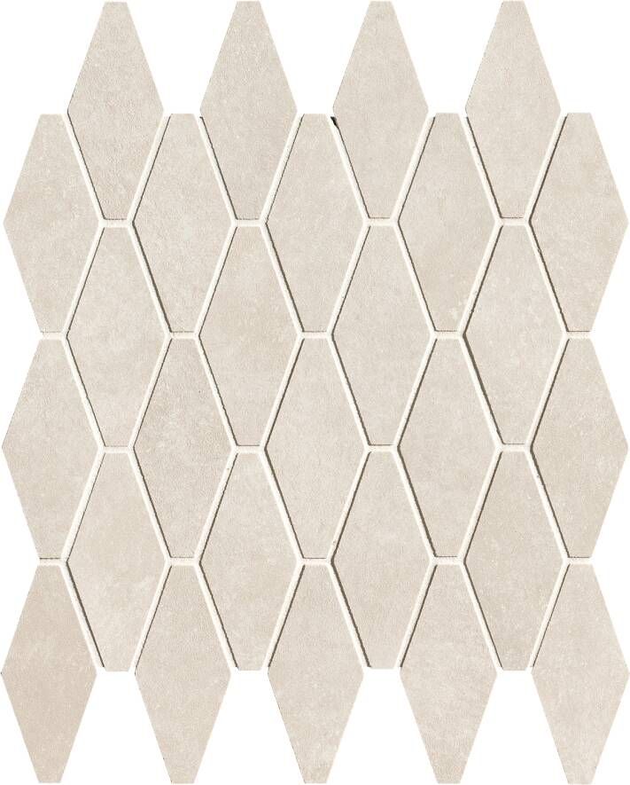 FAP Ceramiche Nobu White rombi mosaico 5x11 5 rond op net van 31x35 5