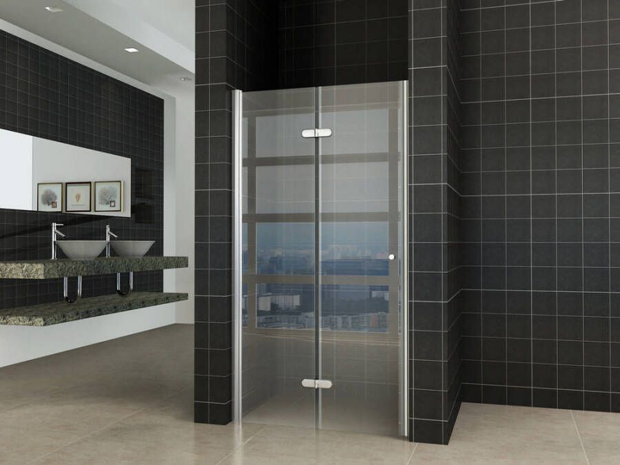 Wiesbaden Douchedeur Nisdeur Vouwdeur Links 90x202cm Antikalk Helder Glas Chroom Profiel 8mm Veiligheidsglas