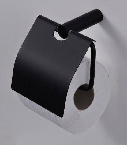 Korver Holland Ives toiletrolhouder met klep zwart