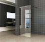 Wiesbaden Graffic inloopdouche 1200 x 2000 x 10 mm nano safety glass folie helder glas mat zwart 20.4259 - Thumbnail 3