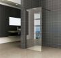Wiesbaden Graffic inloopdouche 1000 x 2000 x 10 mm nano safety glass folie helder glas mat zwart 20.4257 - Thumbnail 3