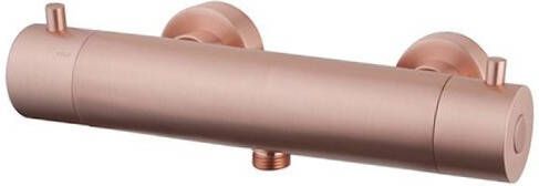 Wiesbaden Douchekraan Cool Touch | Opbouw | Thermostaatkraan | 1-weg | hoh 15 cm | 2-knops | Rond | Geborsteld koper