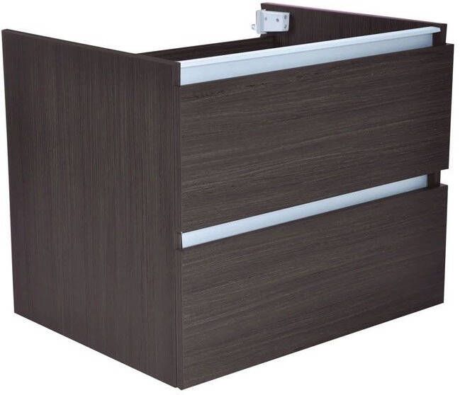 Wiesbaden Badkamermeubel Onderkast Vision Hangend 60x50x47cm MDF Houtnerf Grijs Softclose Greeploos