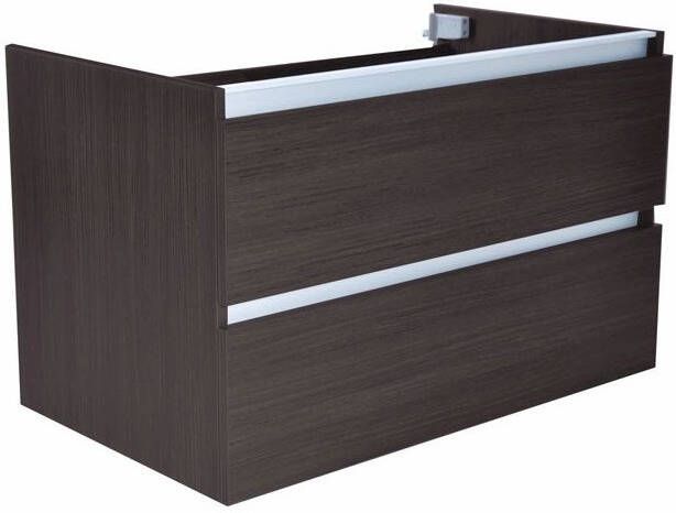 Wiesbaden Badkamermeubel Onderkast Vision Hangend 80x50x47cm MDF Houtnerf Grijs Softclose Greeploos