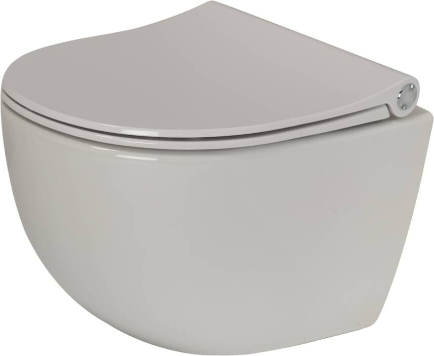 Plieger Toiletpot Hangend Zano 36x49.5x40cm Wandcloset Keramiek Wit Diepspoel Rimless met Softclose Toiletzitting