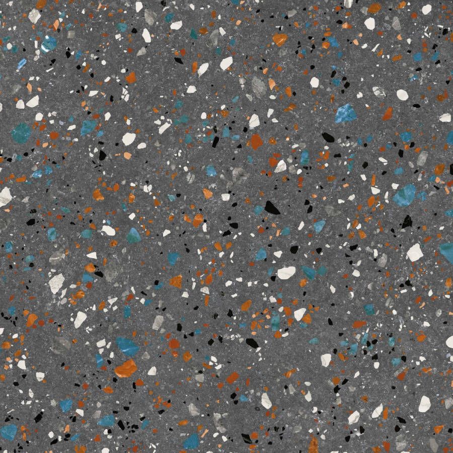 Prissmacer Cerámica Gobi wand- en vloertegel 60x60cm 10mm Vierkant gerectificeerd Terrazzo Antraciet mat SW07312440-3