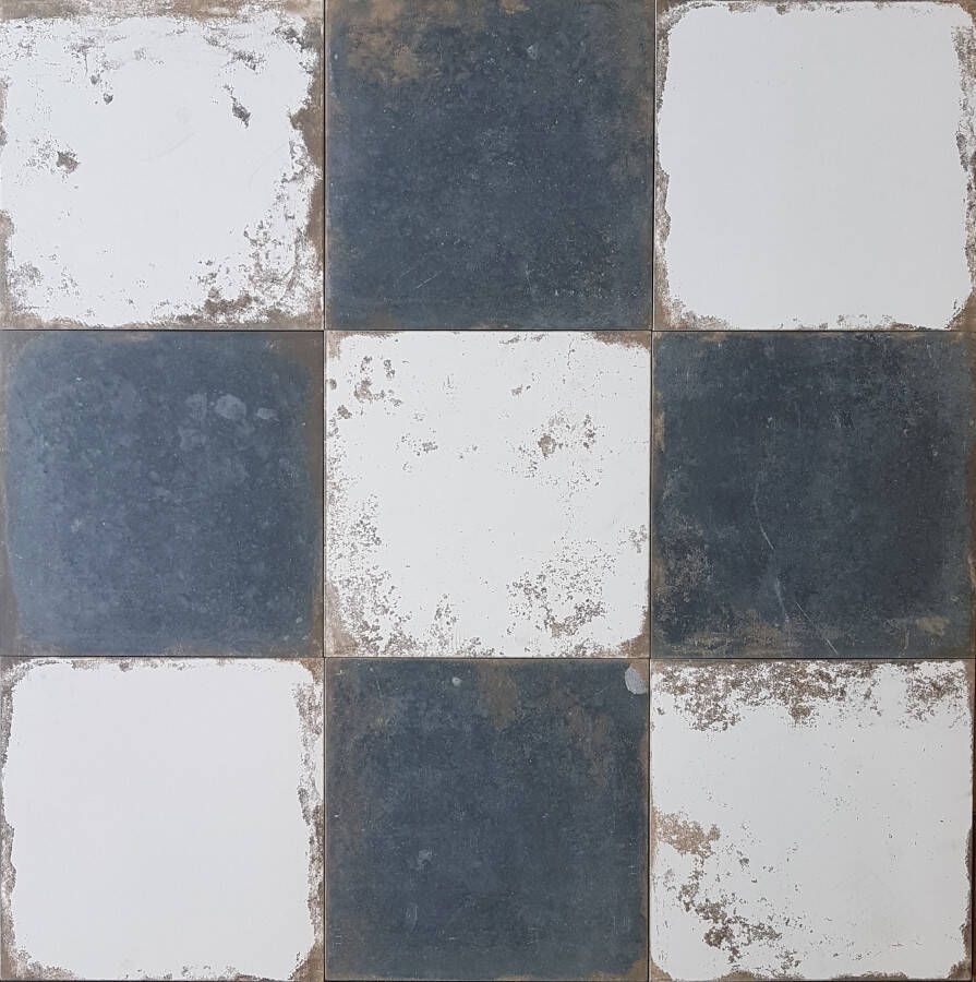 Realonda Ceramica Antique Black white dambord 33 3x33 3