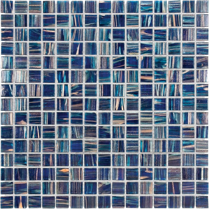 The Mosaic Factory Amsterdam mozaïektegel 2x2x0.4cm voor wand en vloer voor binnen en buiten vierkant Glas Donker Blauw GMG668 online kopen