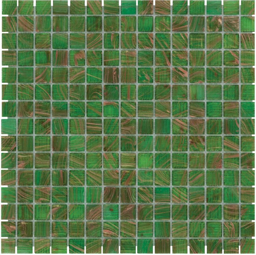 The Mosaic Factory Mozaiek Amsterdam Vierkant Groen Goud 2x2
