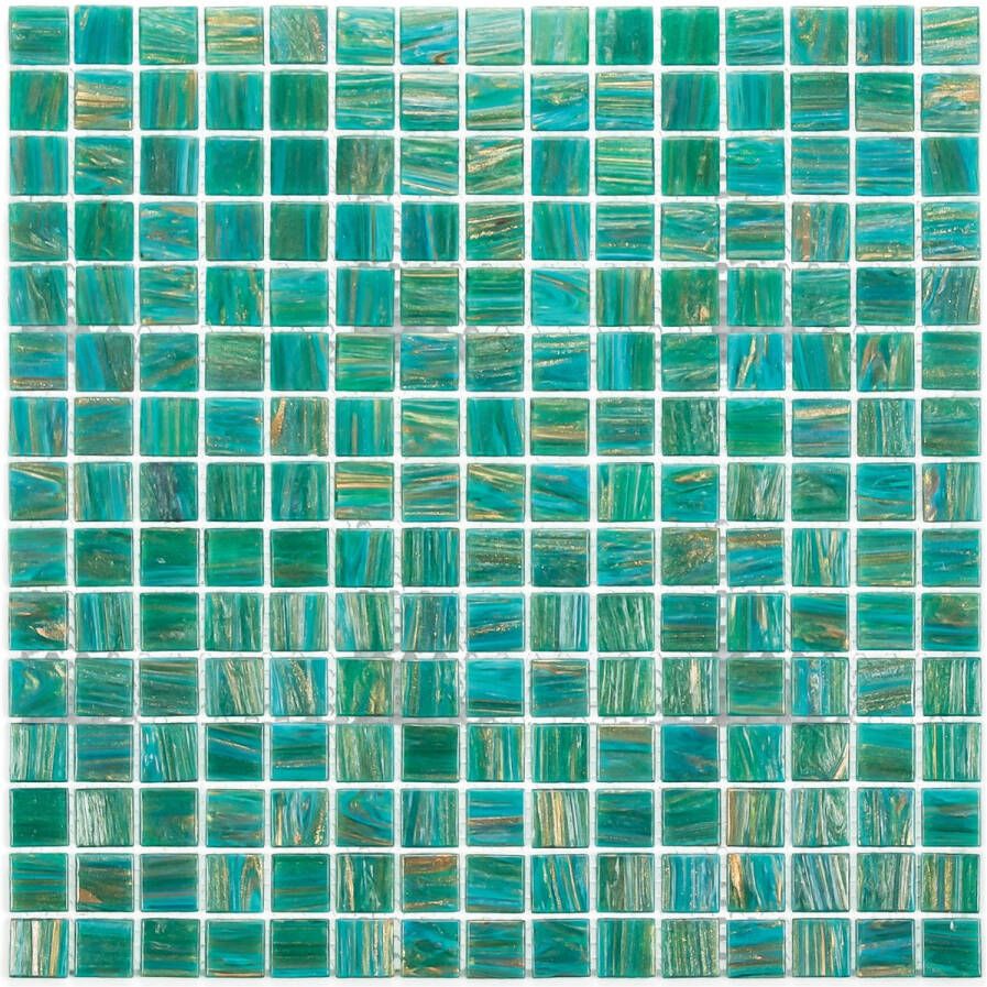 The Mosaic Factory Amsterdam mozaïektegel 2x2x0.4cm voor wand en vloer voor binnen en buiten vierkant Glas Turquoise GMG767 online kopen