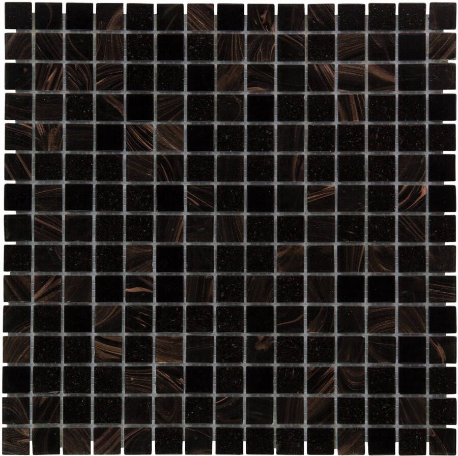 The Mosaic Factory Mozaiek Amsterdam Vierkant Zwart Goud Mix 2x2