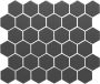 The Mosaic Factory Barcelona Mozaïektegel 5.1x5.9x0.6cm wandtegel binnen buiten vorstbestendig zeshoek geglazuurd porselein glans donkergrijs AFH13007 - Thumbnail 2