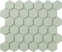 The Mosaic Factory Barcelona mozaïektegel 28.2x32.1cm wandtegel Zeshoek Hexagon Porselein Light Green Edge Glans AFH06052 - Thumbnail 2