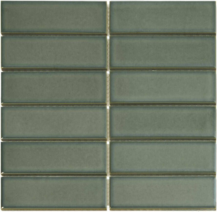 The Mosaic Factory Barcelona mozaïektegel 29.1x29.7cm wandtegel Rechthoek Porselein Forest Green Glans AF45525