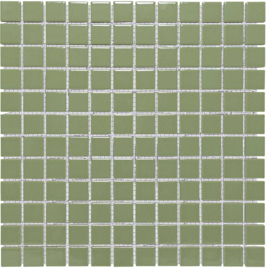 The Mosaic Factory Mozaiek Barcelona Vierkant Olijf Groen 2 3x2 3