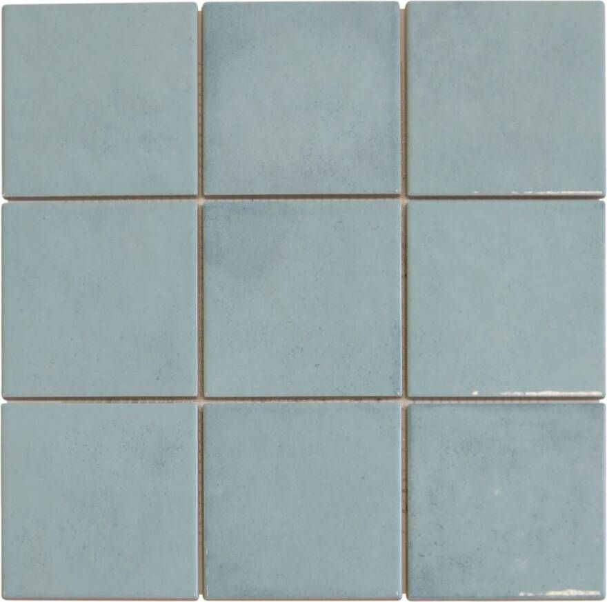 The Mosaic Factory Kasba mozaïektegel 30x30cm wandtegel Vierkant Porselein Turquoise glans KAG10150