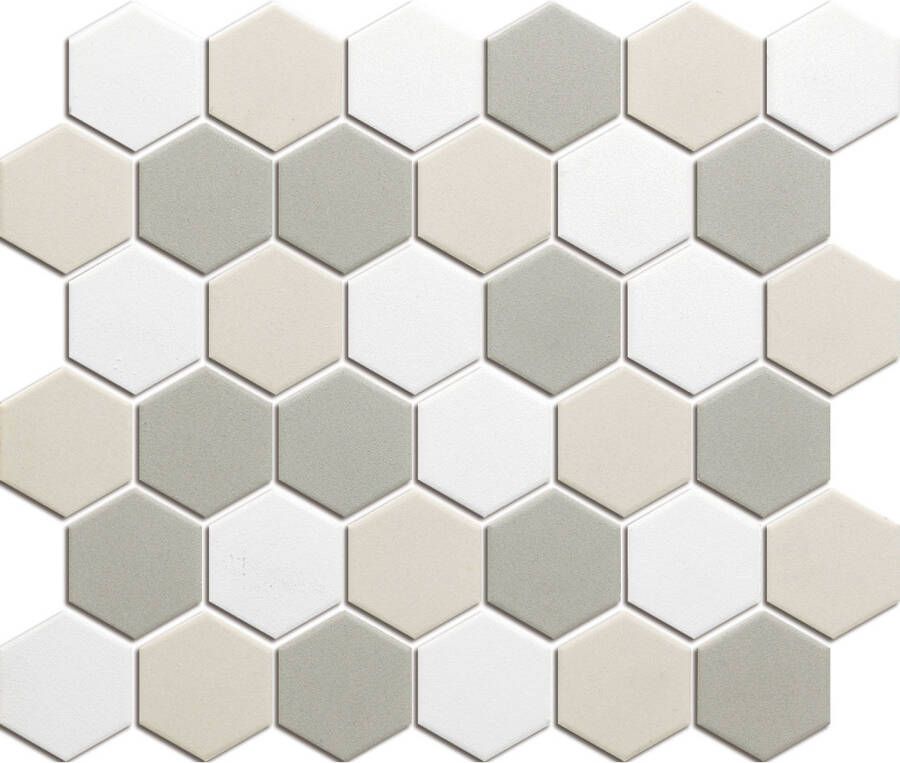 The Mosaic Factory Mozaiek London Hexagon Wit Mix 5 1x5 9