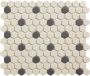 The Mosaic Factory London mozaïektegel 26x30cm wand en vloertegel Zeshoek Hexagon Porselein White + Black Mat LOH-Mayfair-18 - Thumbnail 3