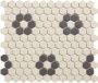 The Mosaic Factory London mozaïektegel 26x30cm wand en vloertegel Zeshoek Hexagon Porselein White + Black Mat LOH-Kensington-4 - Thumbnail 2