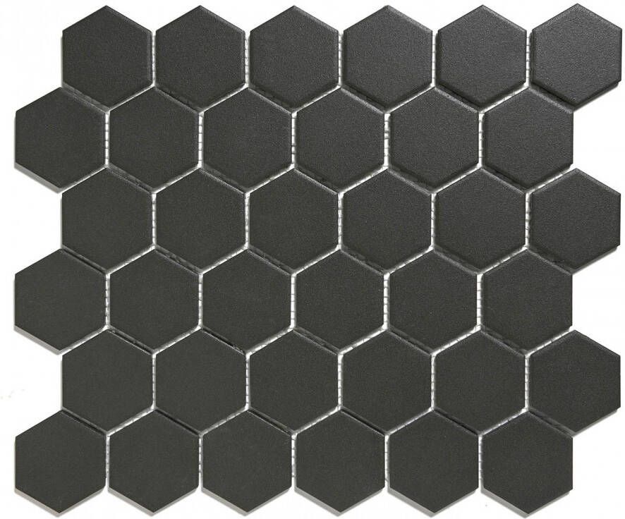 The Mosaic Factory Mozaiek London Hexagon Zwart 5 1x5 9