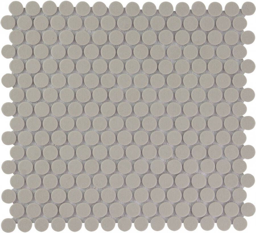 The Mosaic Factory London mozaïektegel 31.5x29.4cm wand en vloertegel Rond Porselein Grey Mat LOP2029