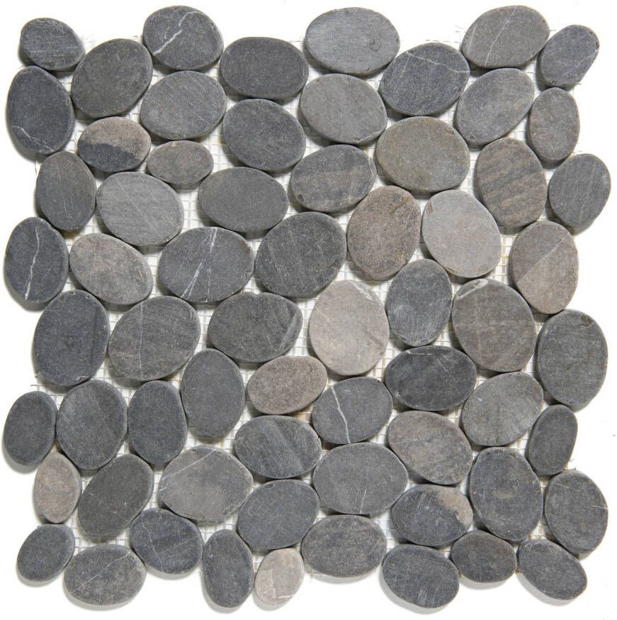 The Mosaic Factory Mozaiek Natural Stone Pebbles Donker Grijs