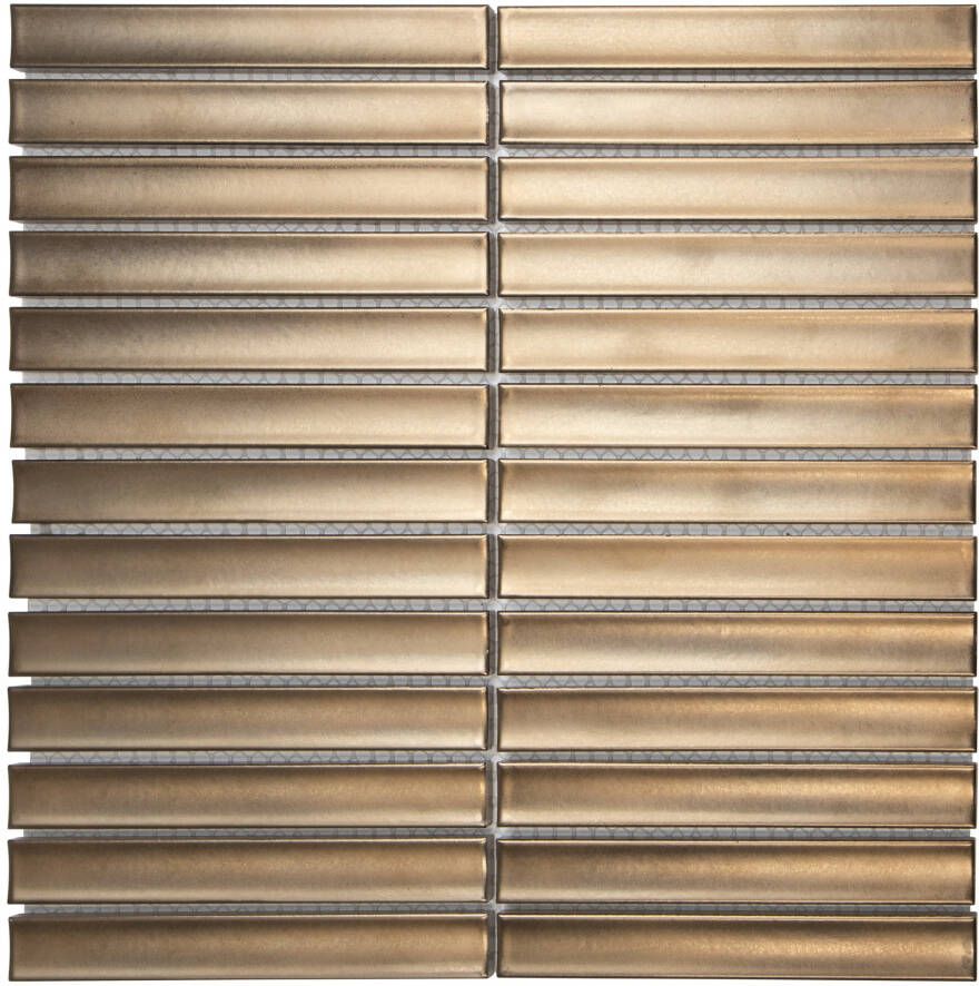 The Mosaic Factory Sevilla smalle vinger 2cm mozaïek tegels 30x30 bronze metallic