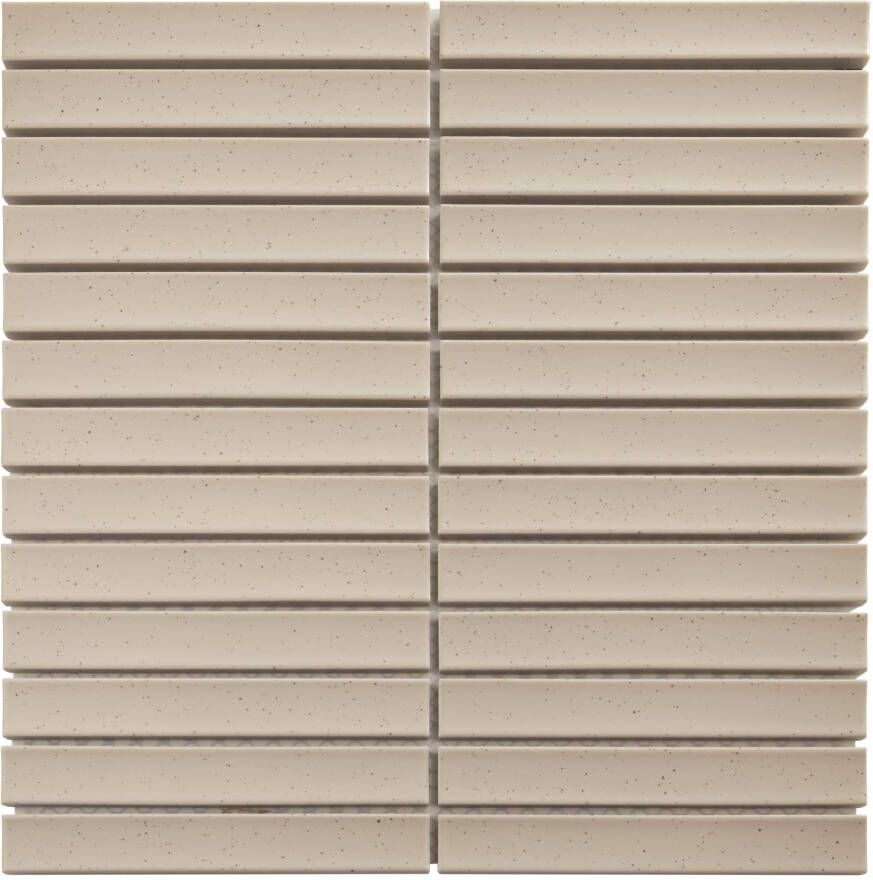 The Mosaic Factory Sevilla smalle vinger 2cm mozaïek tegels 30x30 vanilla speckle matt