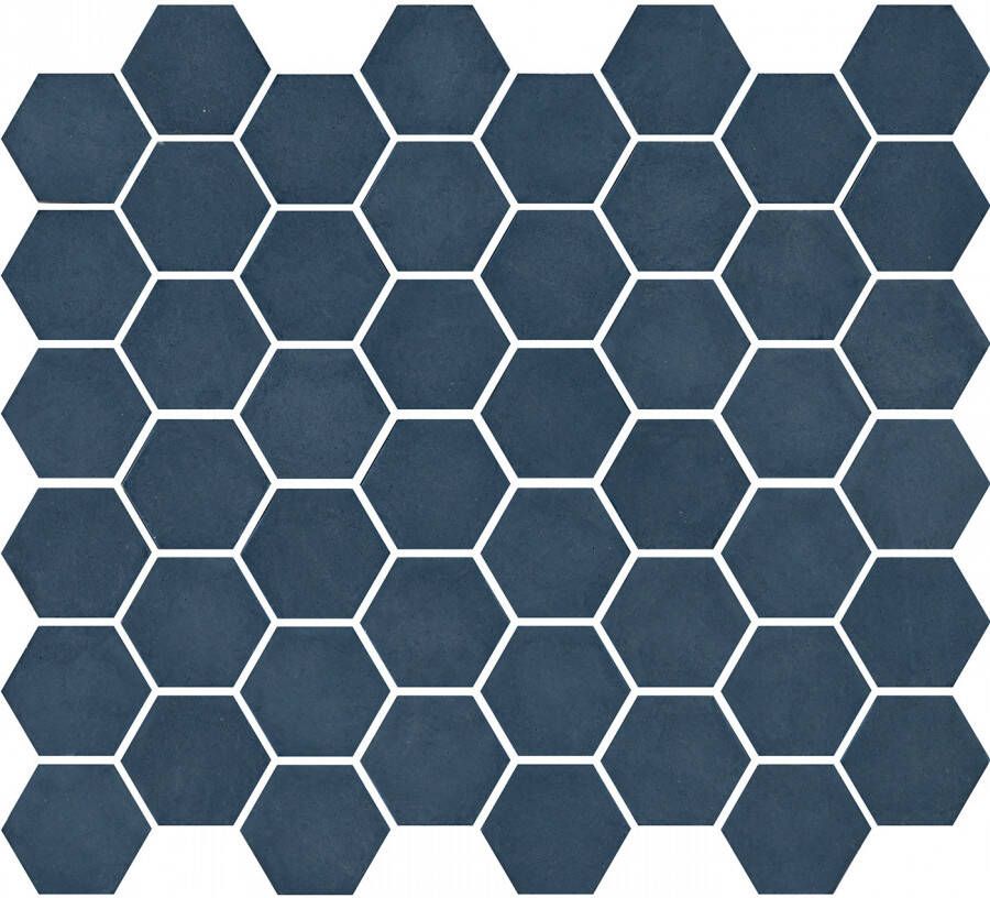 The Mosaic Factory Mozaiek Valencia Hexagon Blauw Mat 4 3x4 9