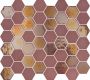 The Mosaic Factory Valencia mozaïektegel 27.6x32.9cm wandtegel Zeshoek Hexagon Gerecycled glas Burgundy mat glans VAL012 - Thumbnail 2