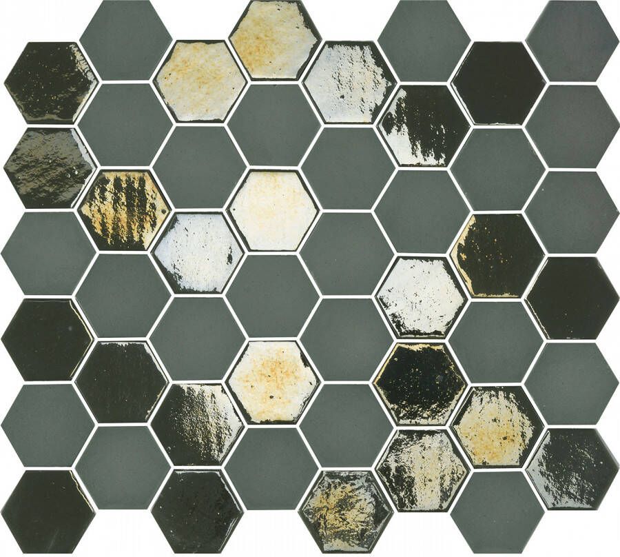 The Mosaic Factory Mozaiek Valencia Hexagon Khaki 4 3x4 9