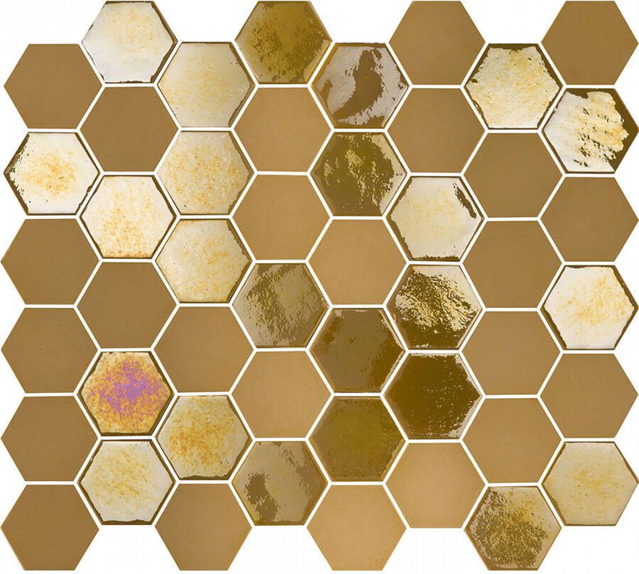 The Mosaic Factory Mozaiek Valencia Hexagon Mosterd 4 3x4 9