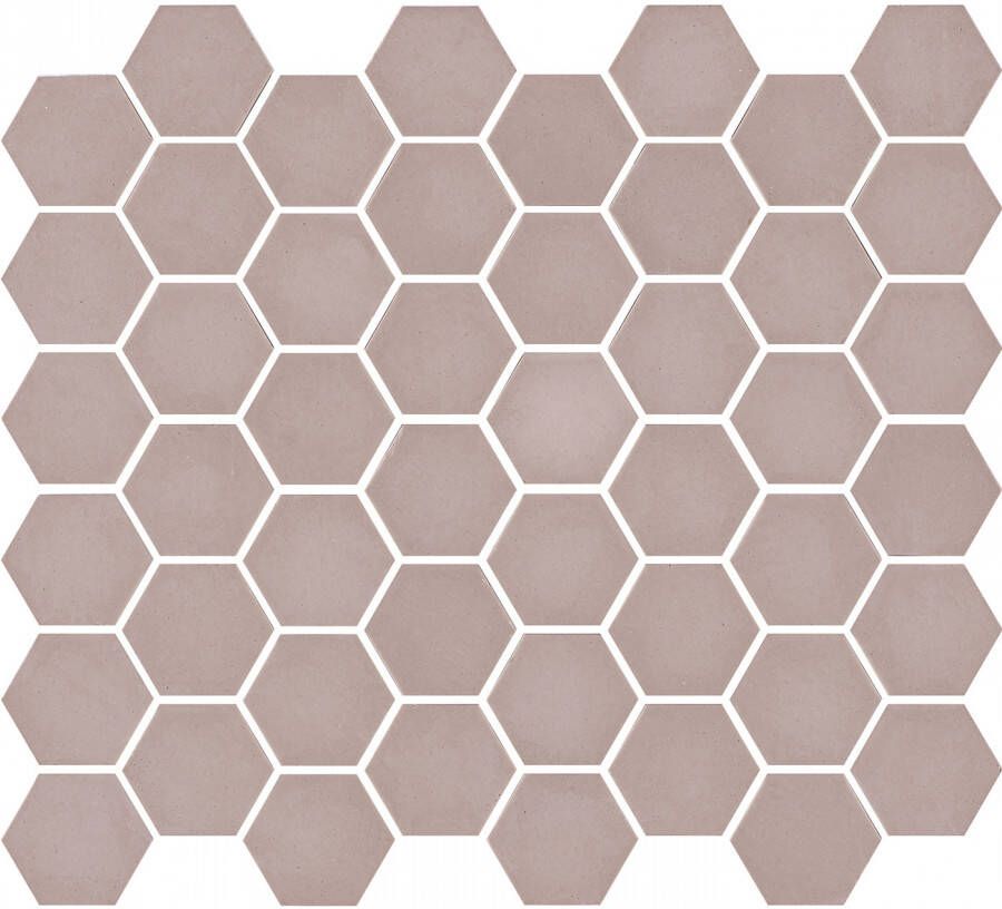 The Mosaic Factory Valencia mozaïektegel 27.6x32.9cm wand en vloertegel Zeshoek Hexagon Gerecycled glas Matt Pink Mat VAL18M - Foto 2