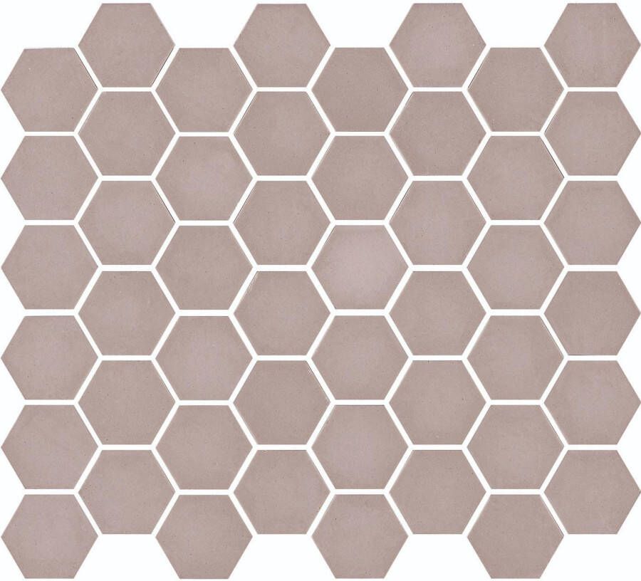 The Mosaic Factory Mozaiek Valencia Hexagon Roze Mat 4 3x5 0