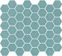 The Mosaic Factory Valencia mozaïektegel 27.6x32.9cm wand en vloertegel Zeshoek Hexagon Gerecycled glas Turquoise Mat VAL25M - Thumbnail 2