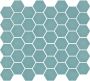 The Mosaic Factory Valencia mozaïektegel 27.6x32.9cm wand en vloertegel Zeshoek Hexagon Gerecycled glas Turquoise Mat VAL25M - Thumbnail 2