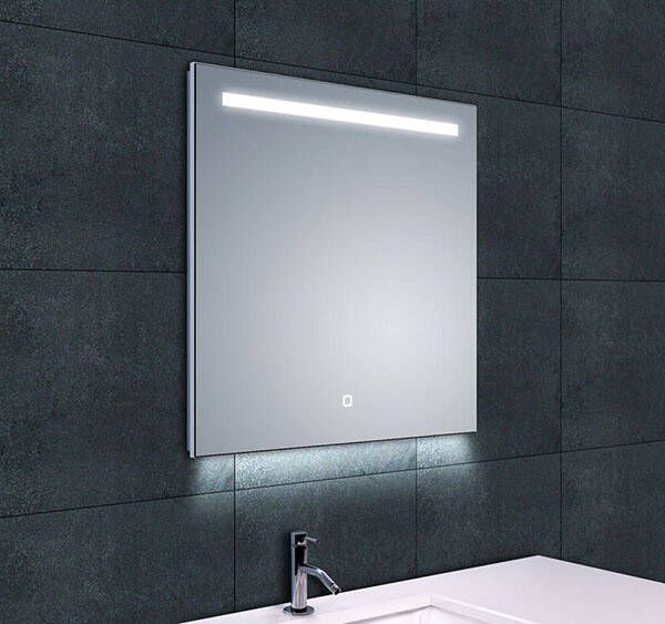 Wiesbaden Badkamerspiegel Ambi one | 60x60 cm | Vierkant | Directe en indirecte LED verlichting | Touch button | Met verwarming
