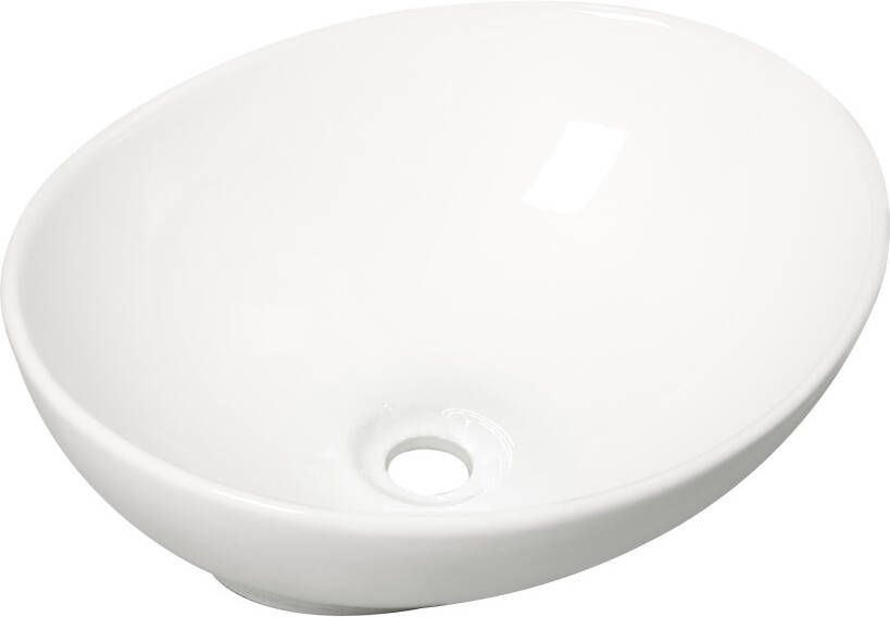 Wiesbaden Waskom Barco | 40x33x14.5 cm | Keramiek | Vrijstaand | Ovaal | Wit